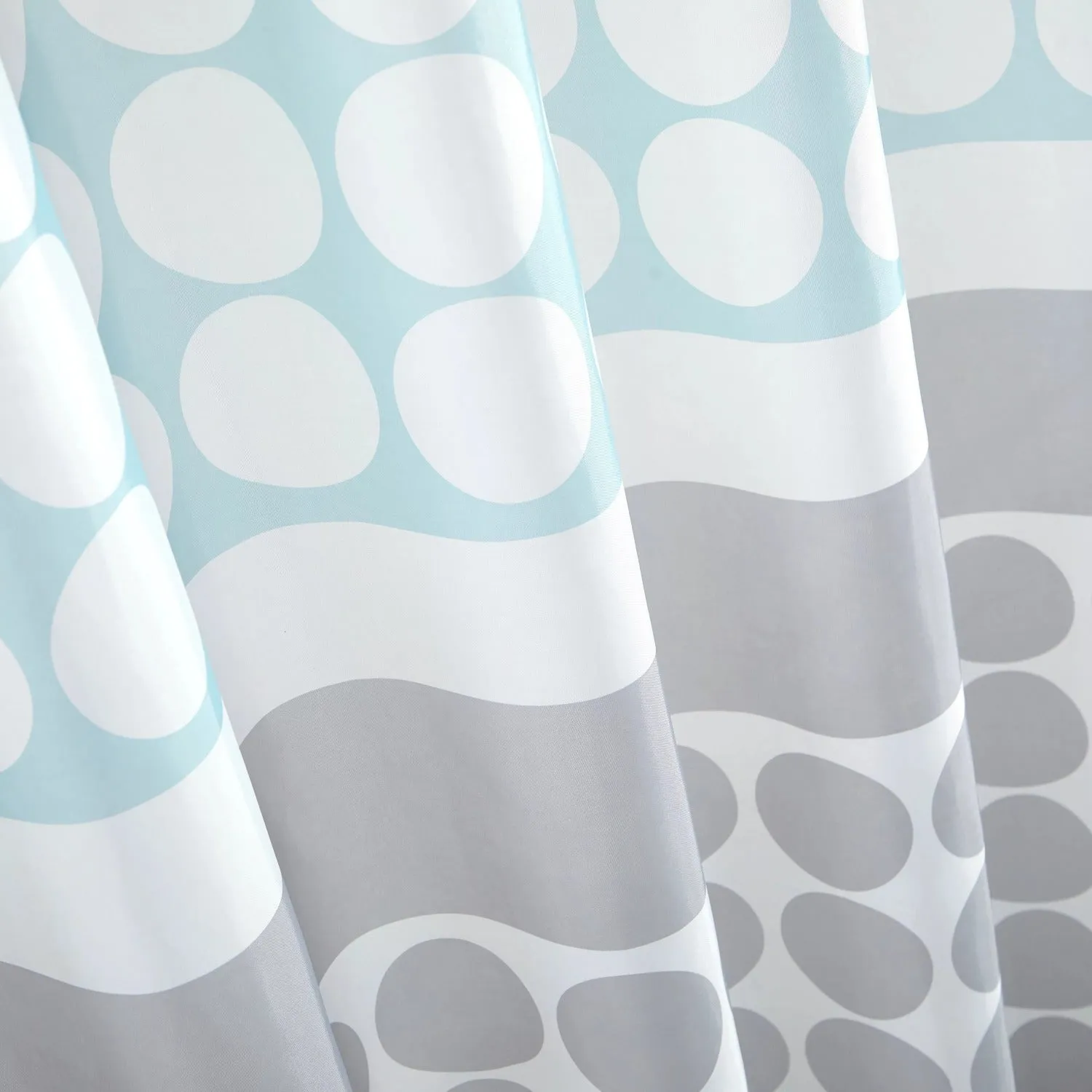 15 Piece Blue Orbit Printed Shower Curtain Bath Set
