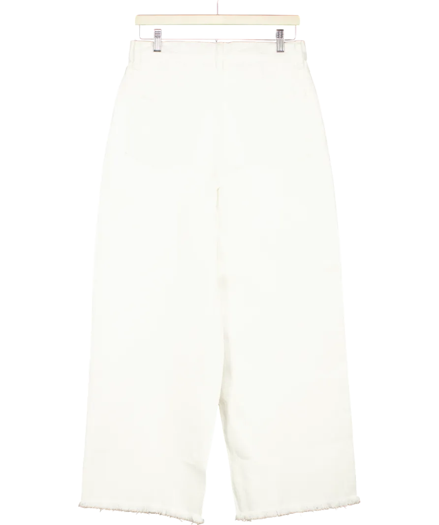 All Saints White Aki Crossover Wide Leg Denim Jeans W27