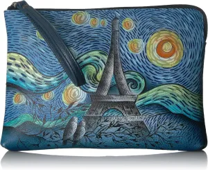 Anna by Anuschka Women's Hand Painted Genuine Leather Wristlet Clutch