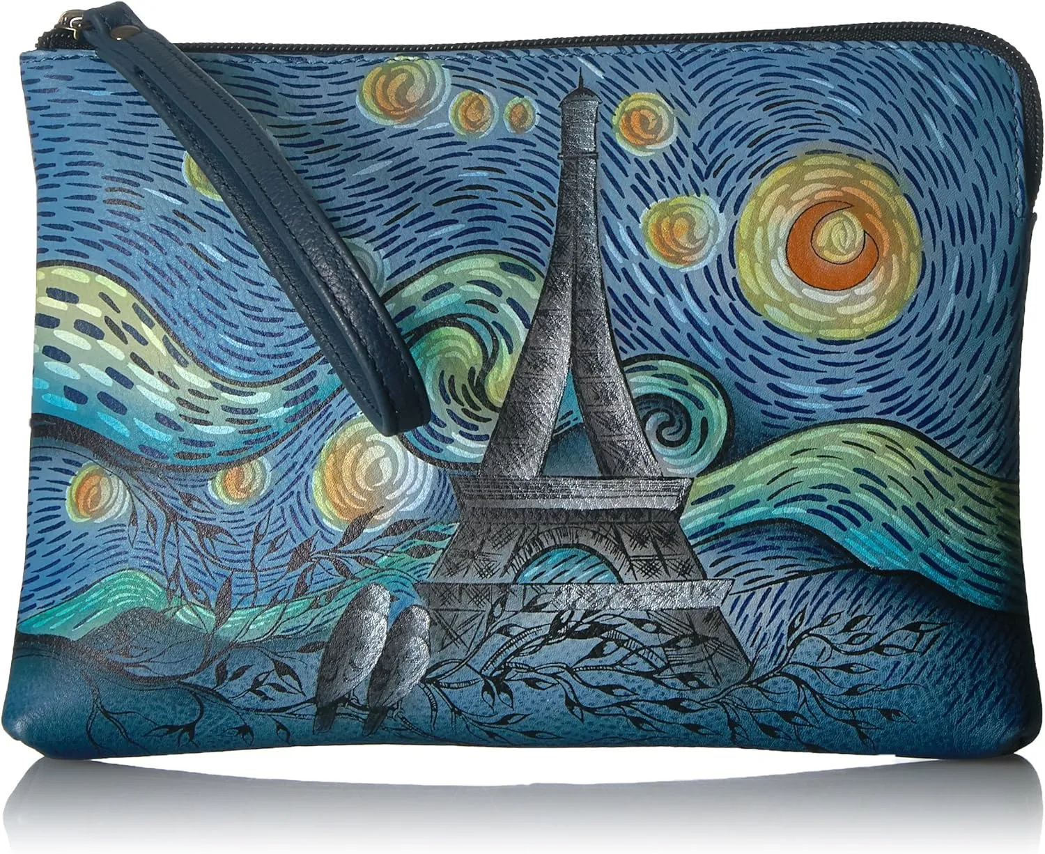Anna by Anuschka Women's Hand Painted Genuine Leather Wristlet Clutch