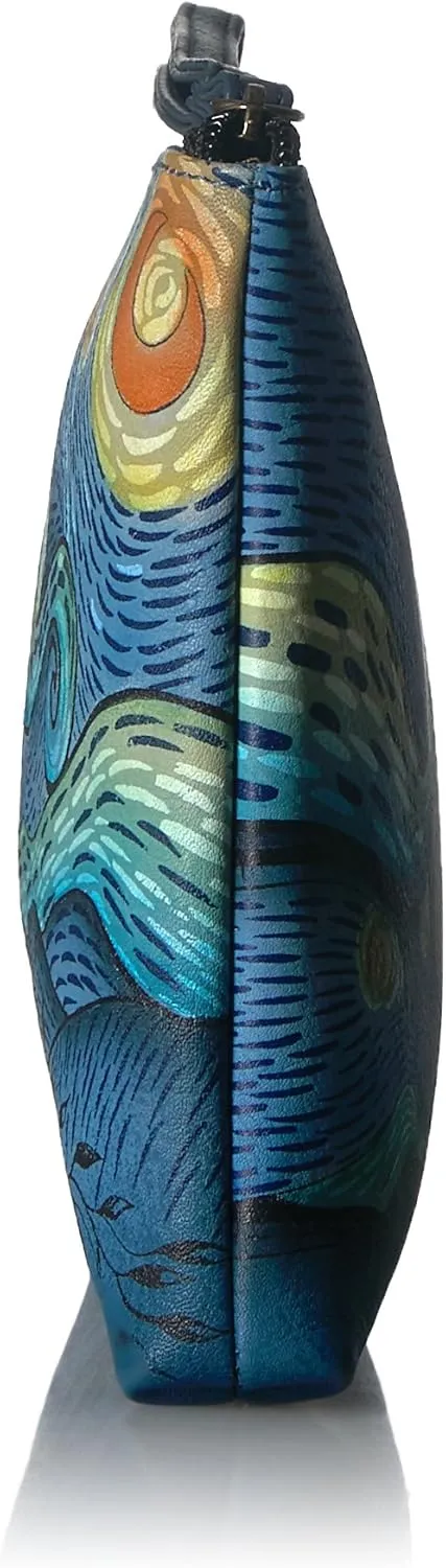 Anna by Anuschka Women's Hand Painted Genuine Leather Wristlet Clutch