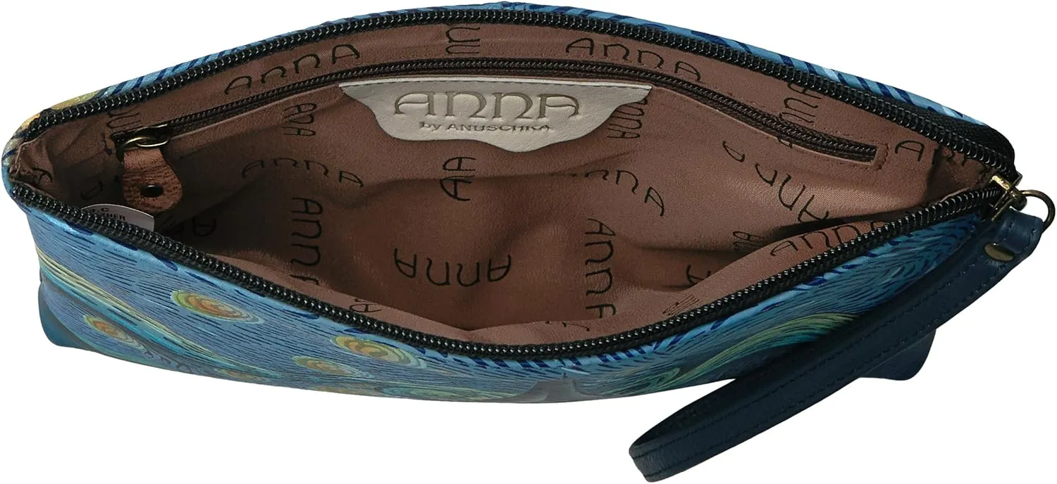 Anna by Anuschka Women's Hand Painted Genuine Leather Wristlet Clutch
