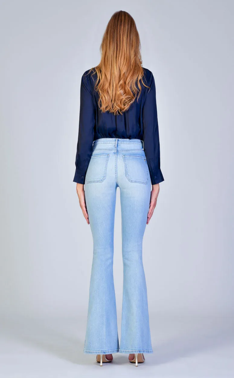 Audrey Patch Pocket Flare - New Sky