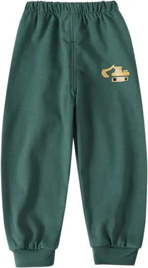 Baby Boy's Pull on Jogger Toddler Sweatpants Cotton Kids Cute artoon Elastic Waist Sports Pants Unisex Kids