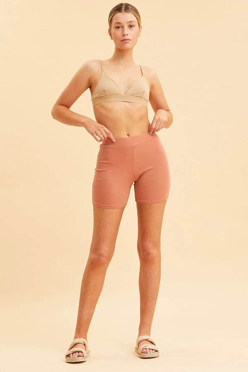 Beige Triangle Bralette Cotton Stretch
