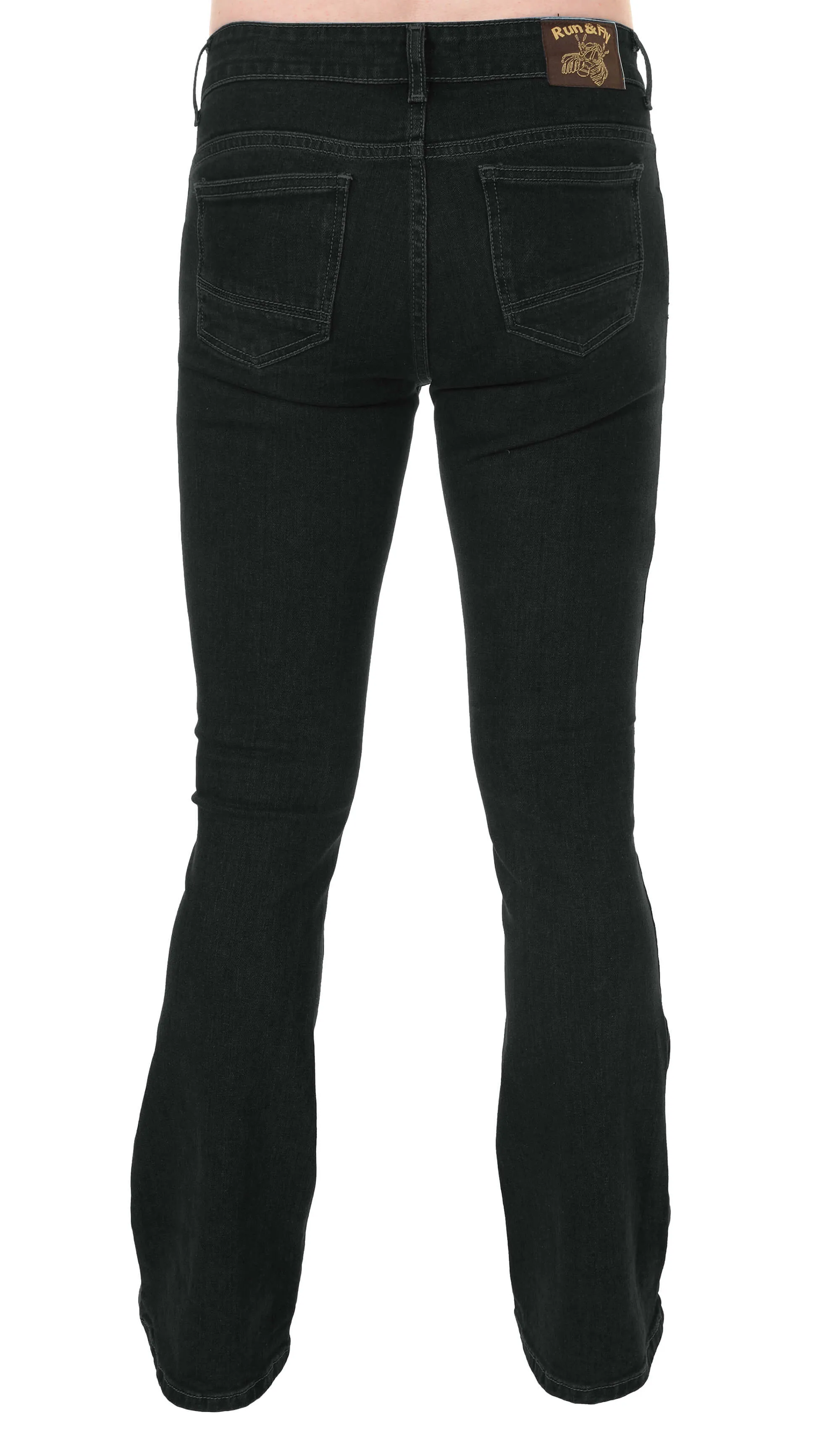 Black Stretch Denim Slim Bootcut Jeans