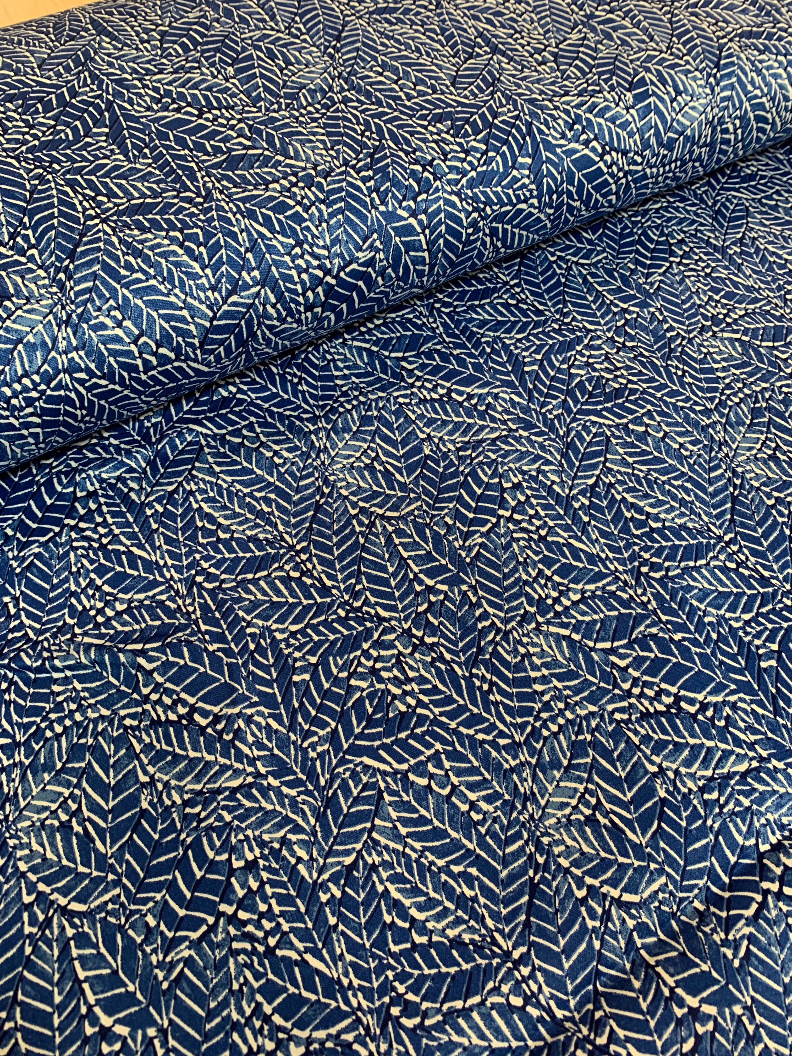 Blue Tropical Stretch Cotton