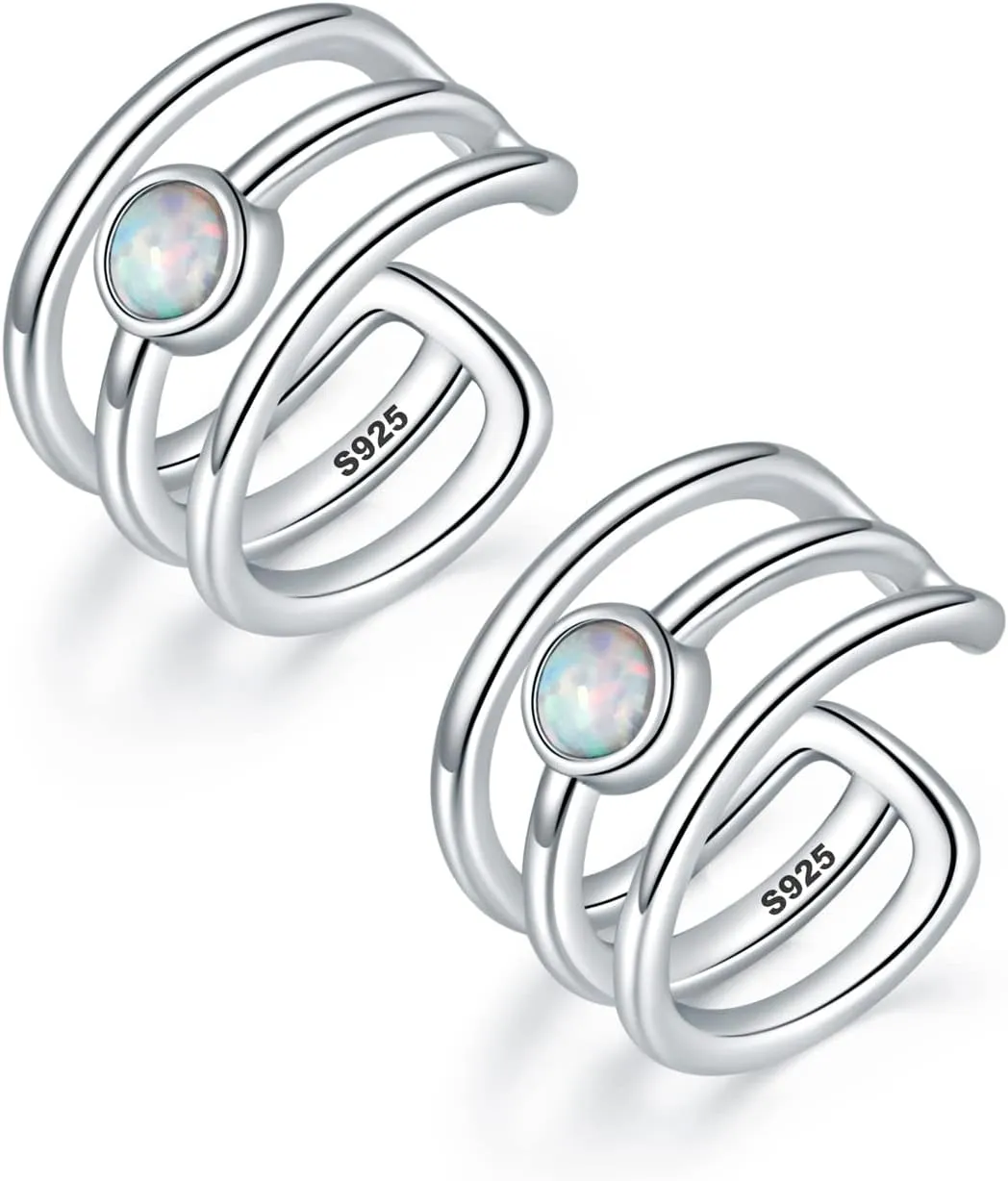 CHIC & ARTSY Cuff Earrings 925 Sterling Silver Ear Cuff Earrings Non-Piercing Fake Helix Cartilage Cuff Earrings Various Styles Conch Ear Cuffs Fine Jewelry for Women Man