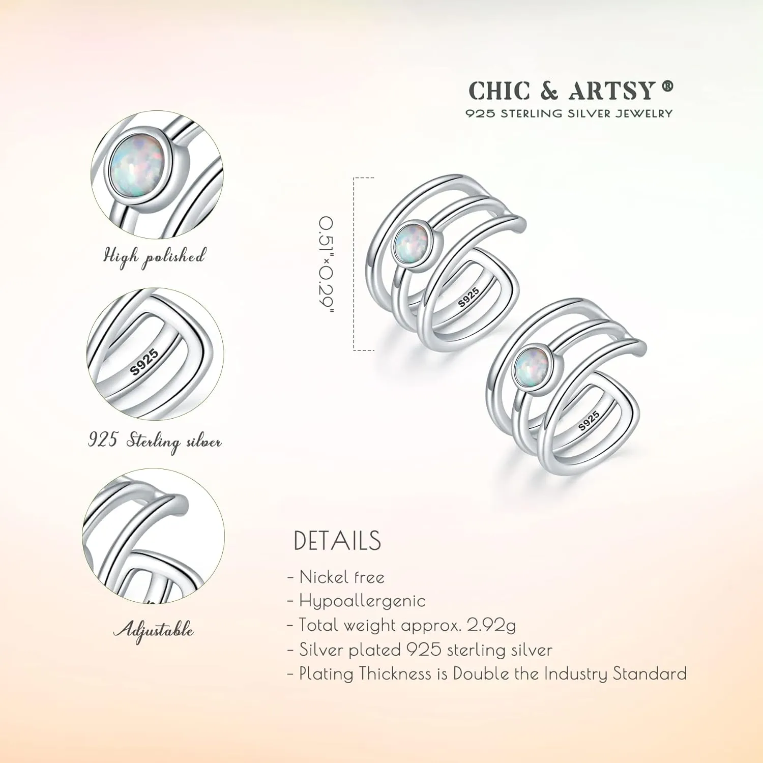 CHIC & ARTSY Cuff Earrings 925 Sterling Silver Ear Cuff Earrings Non-Piercing Fake Helix Cartilage Cuff Earrings Various Styles Conch Ear Cuffs Fine Jewelry for Women Man