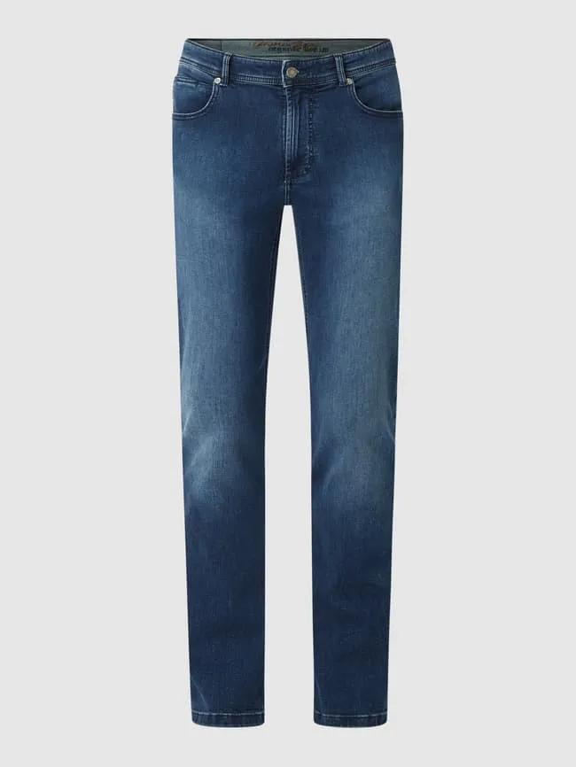 Christian Berg Straight Fit Jeans with Signature Details, Blue