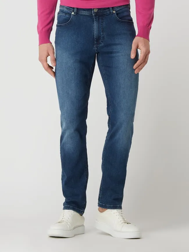 Christian Berg Straight Fit Jeans with Signature Details, Blue