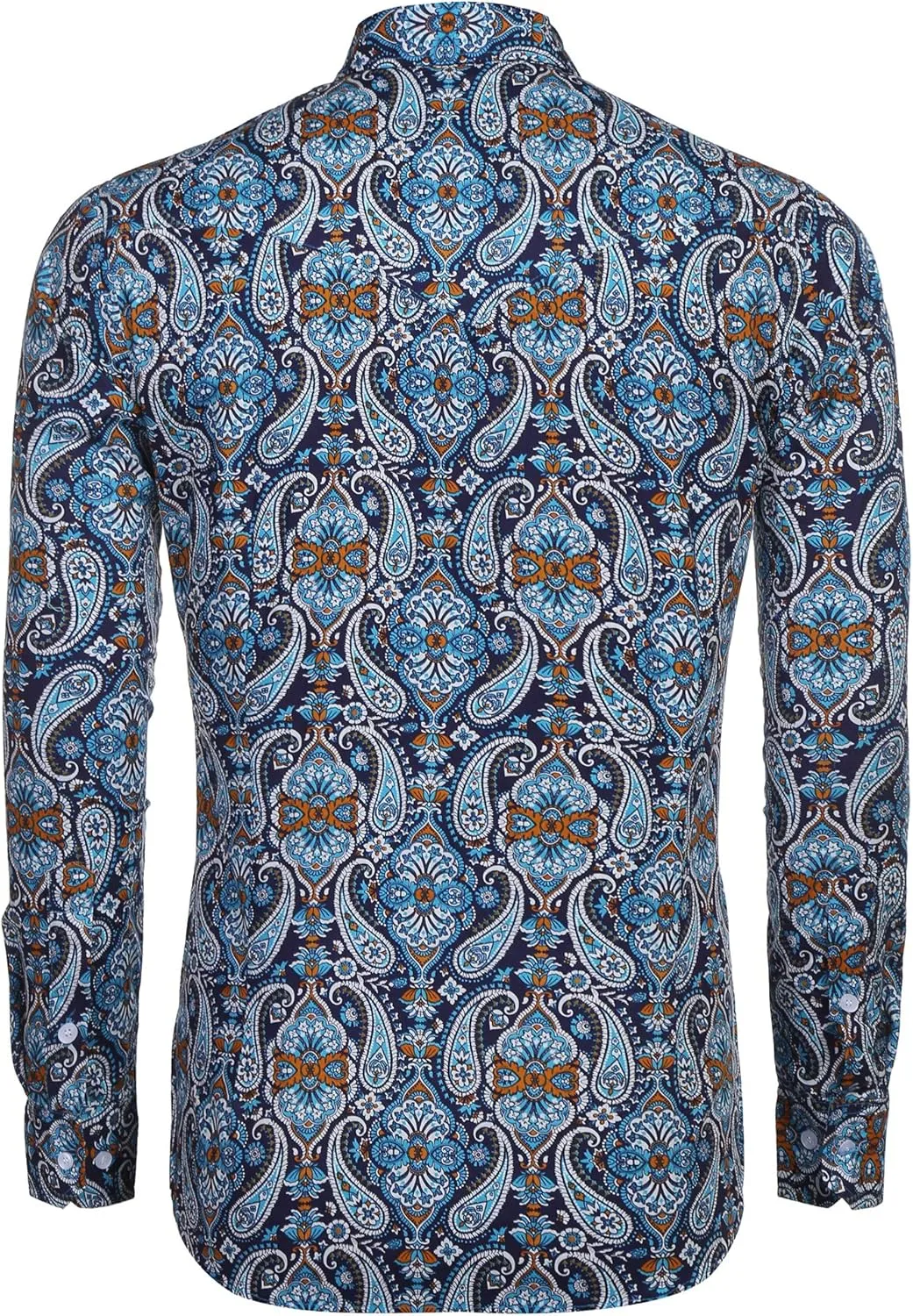 COOFANDY Mens Paisley Printed Shirts Casual Long Sleeve Button Down Shirts Floral Dress Shirt with Pockets