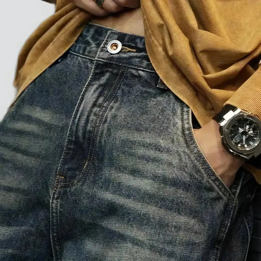 Dark-wash men's vintage jeans