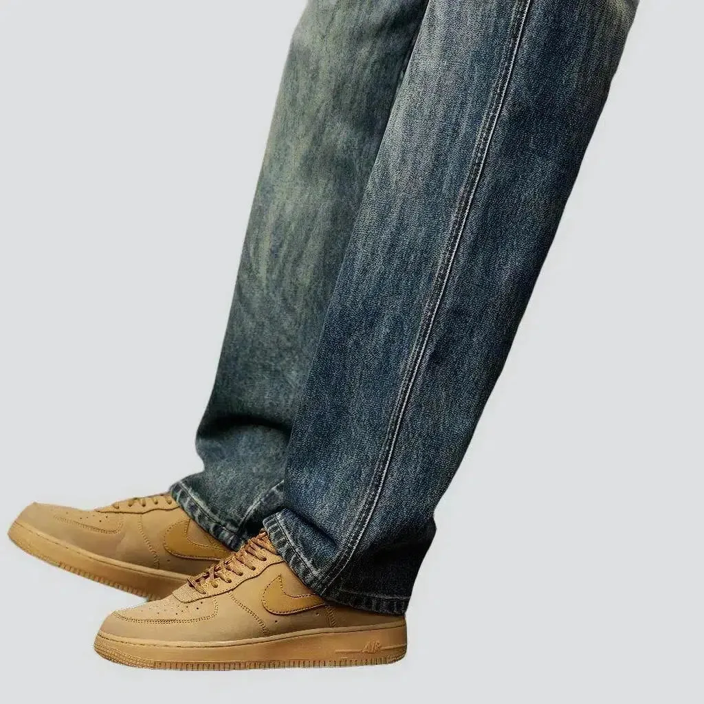 Dark-wash men's vintage jeans