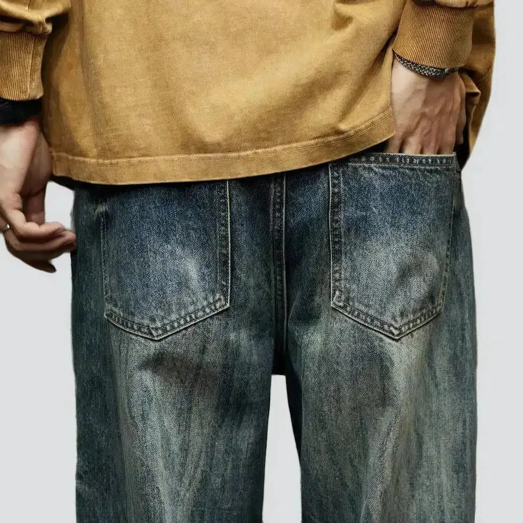 Dark-wash men's vintage jeans