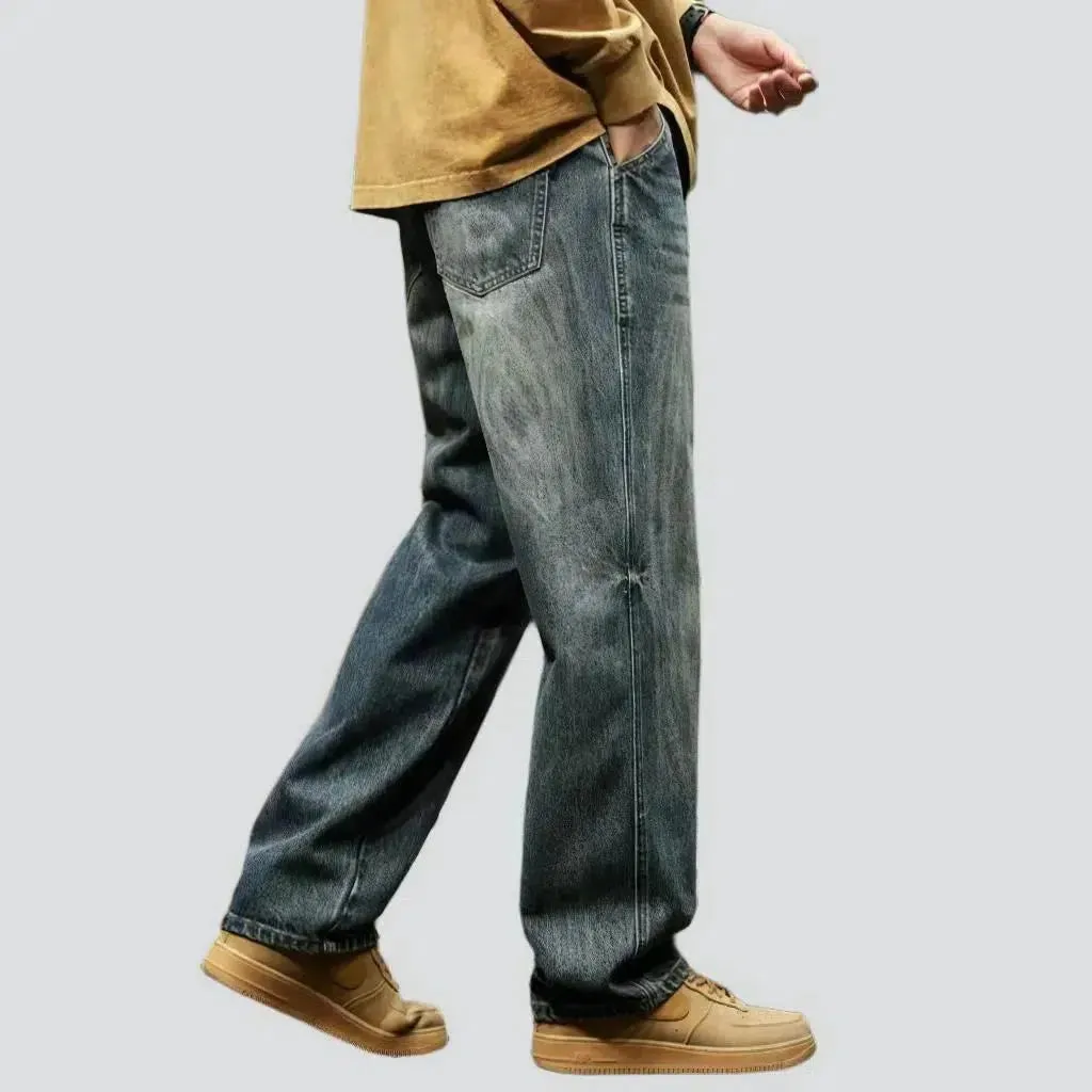 Dark-wash men's vintage jeans