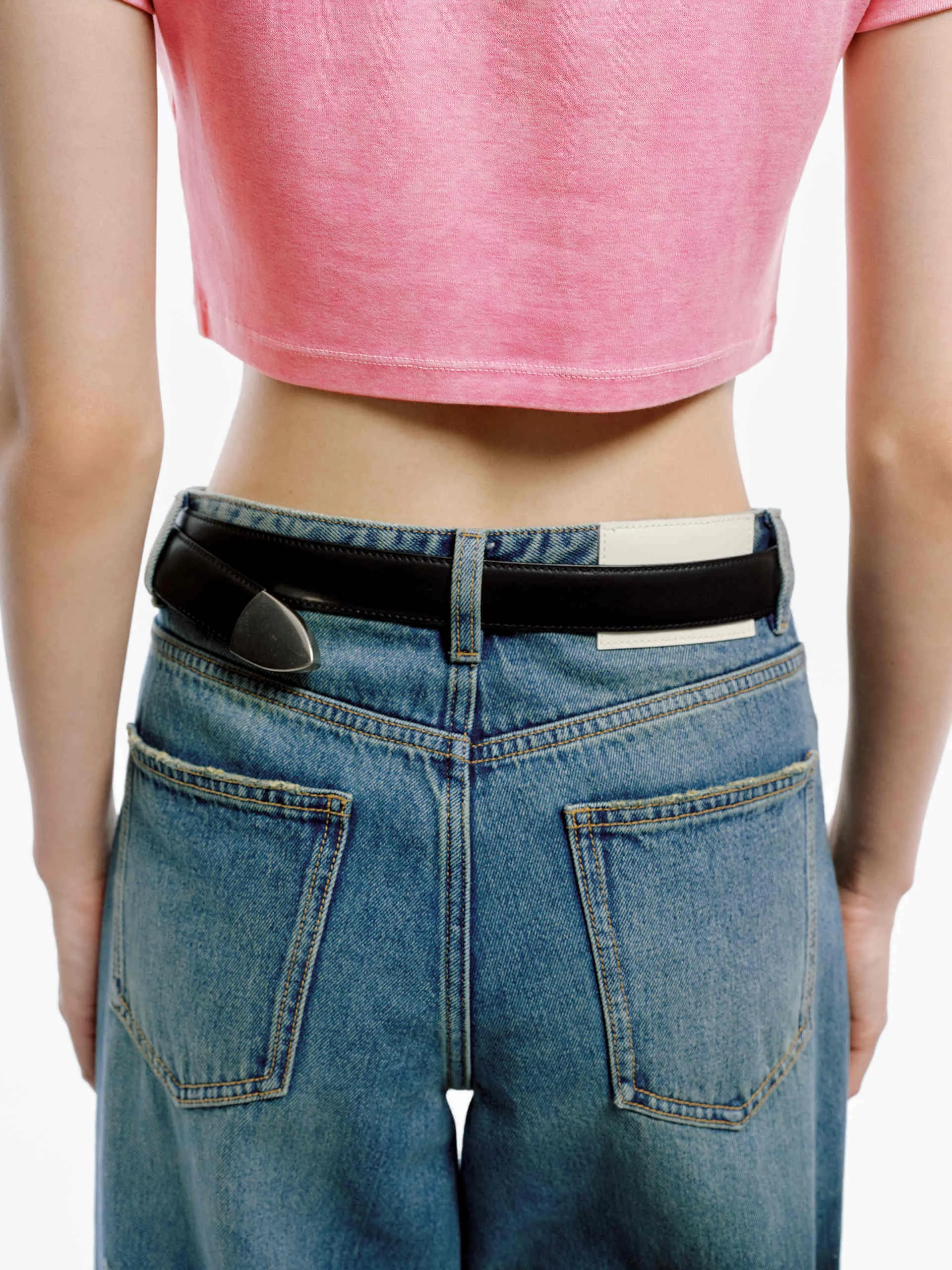 Distressed Detail Straight Jeans