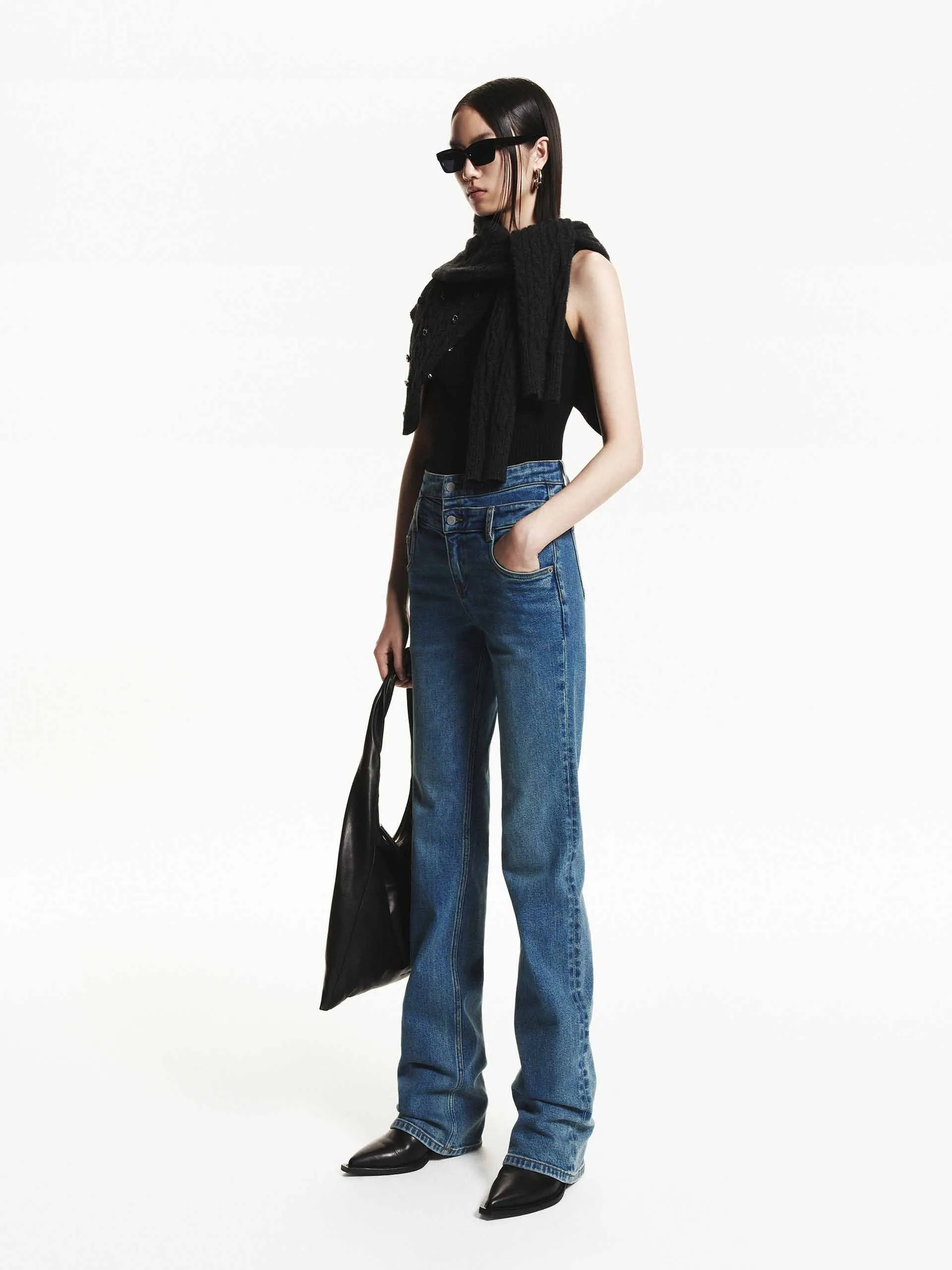 Double Waist Straight Jeans