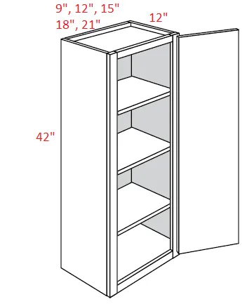 EB02-942 Elegant Smokey Gray Assembled 9x42 Wall Cabinet