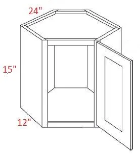 EB10-CW2415 Elegant White Assembled 24x15 Wall Diagonal Corner Cabinet