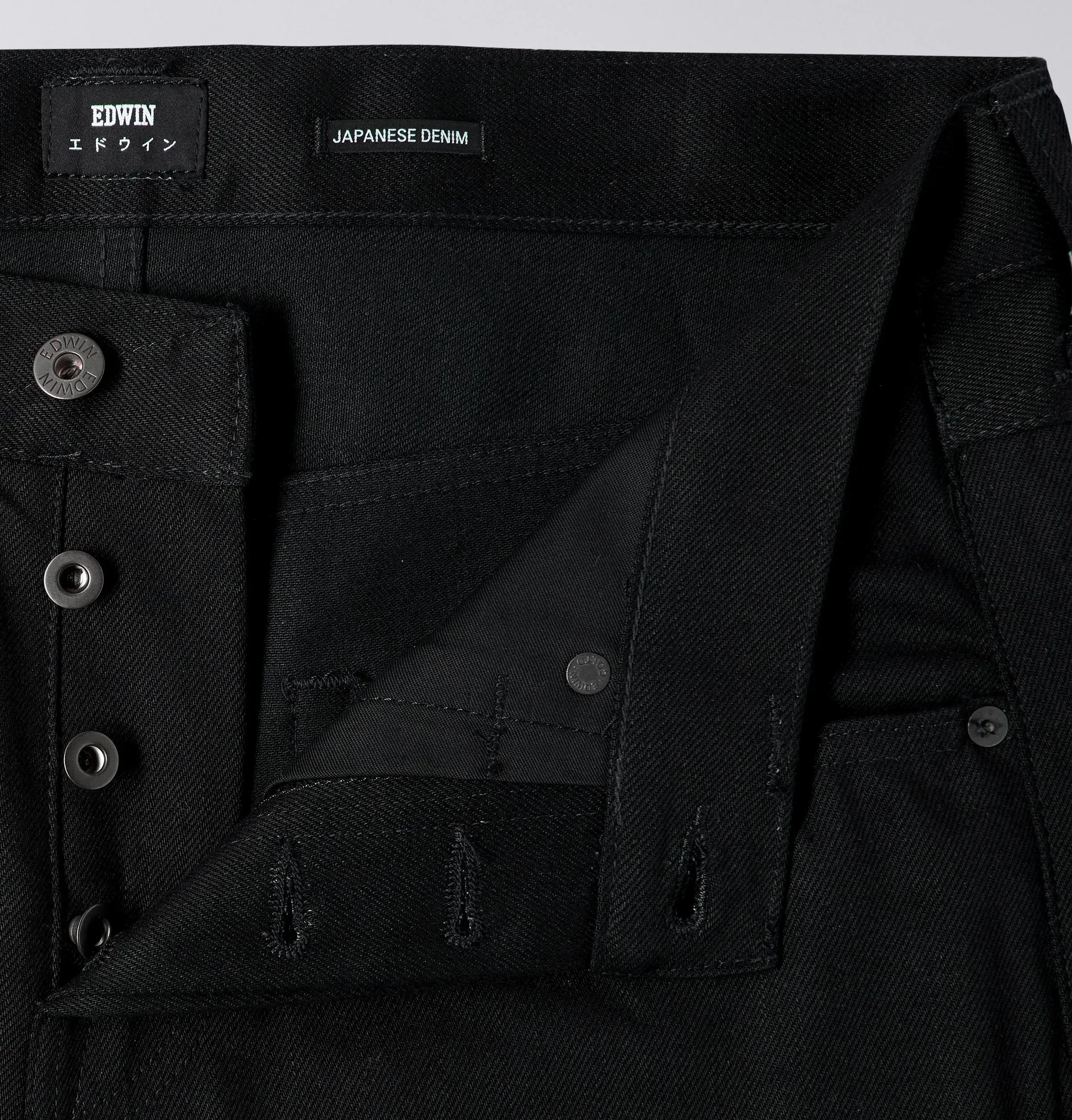 EDWIN ED-55 Kaguya Selvedge Black Jeans – Unwashed