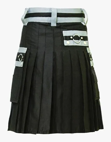 Elegant Black Utility Kit with White Nylons