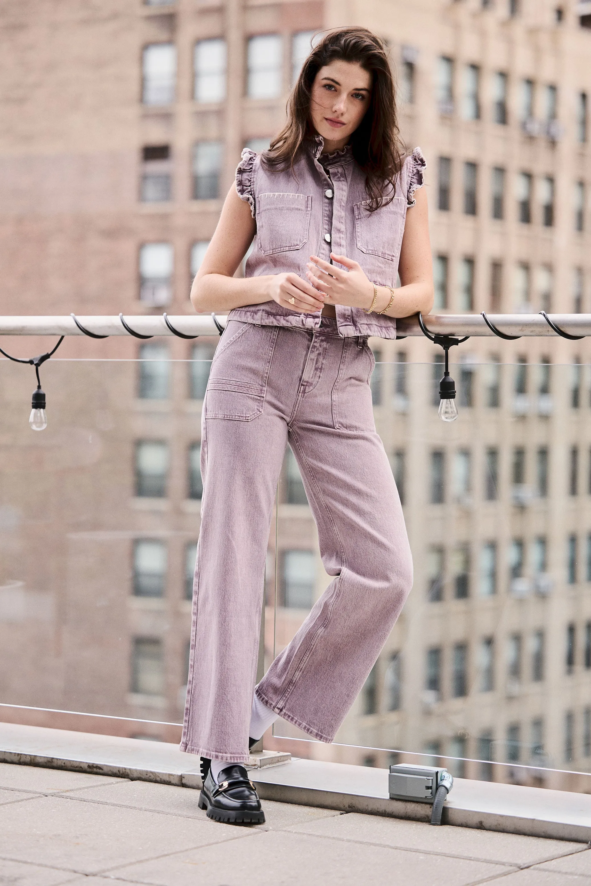 Elodie Full Length Jean in Dusty Lilac