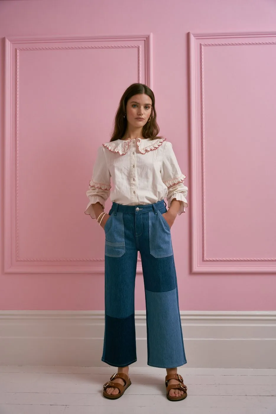 Elodie Jean in Patched Denim