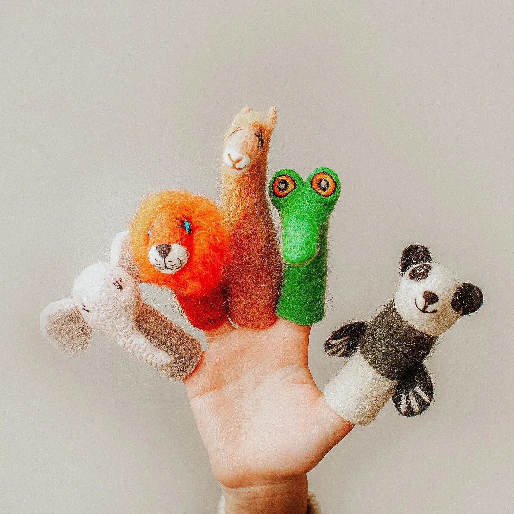 Felt Finger Puppet | Lionel The Llama