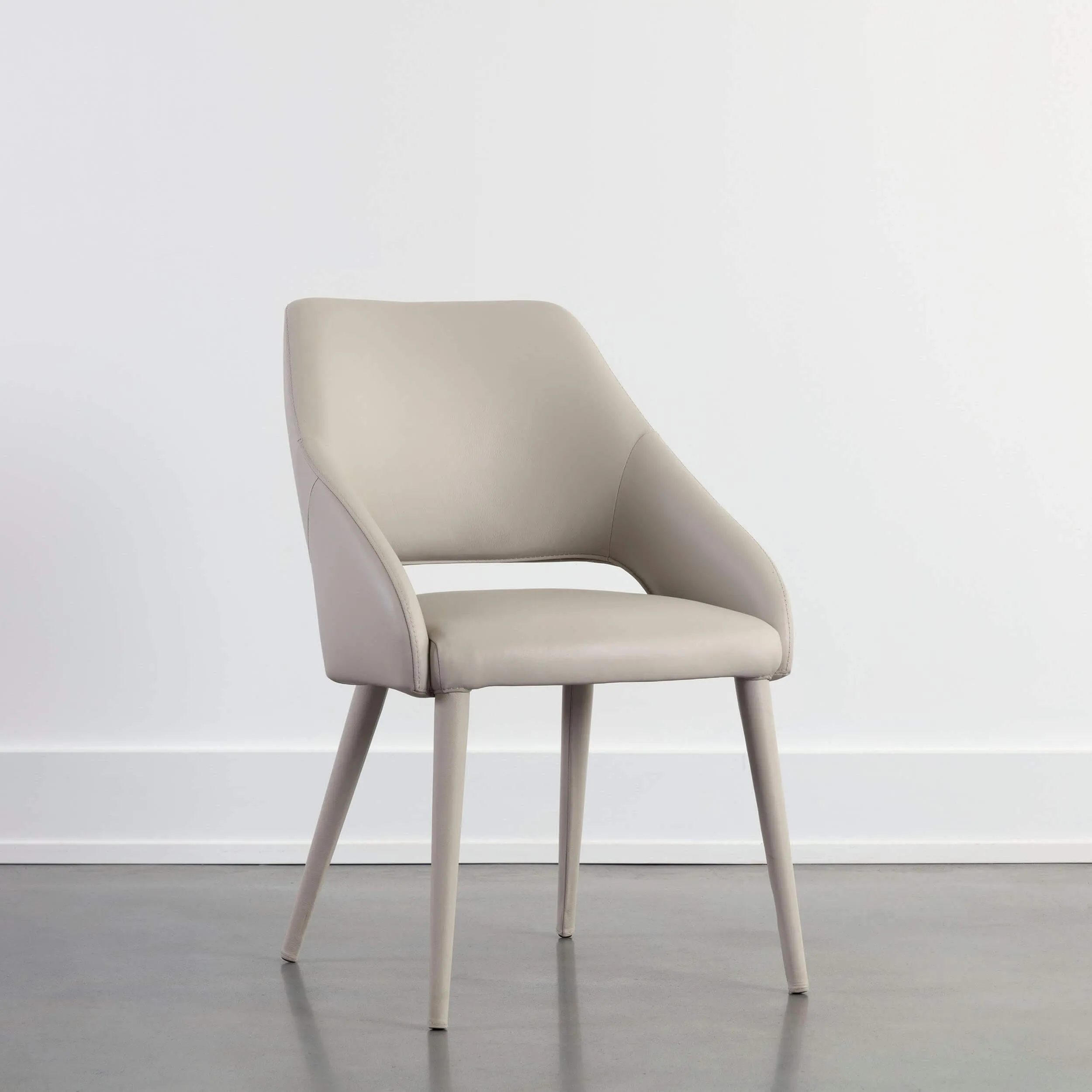 Galen Leather Dining Chair, Linea Light Grey, Set of 2
