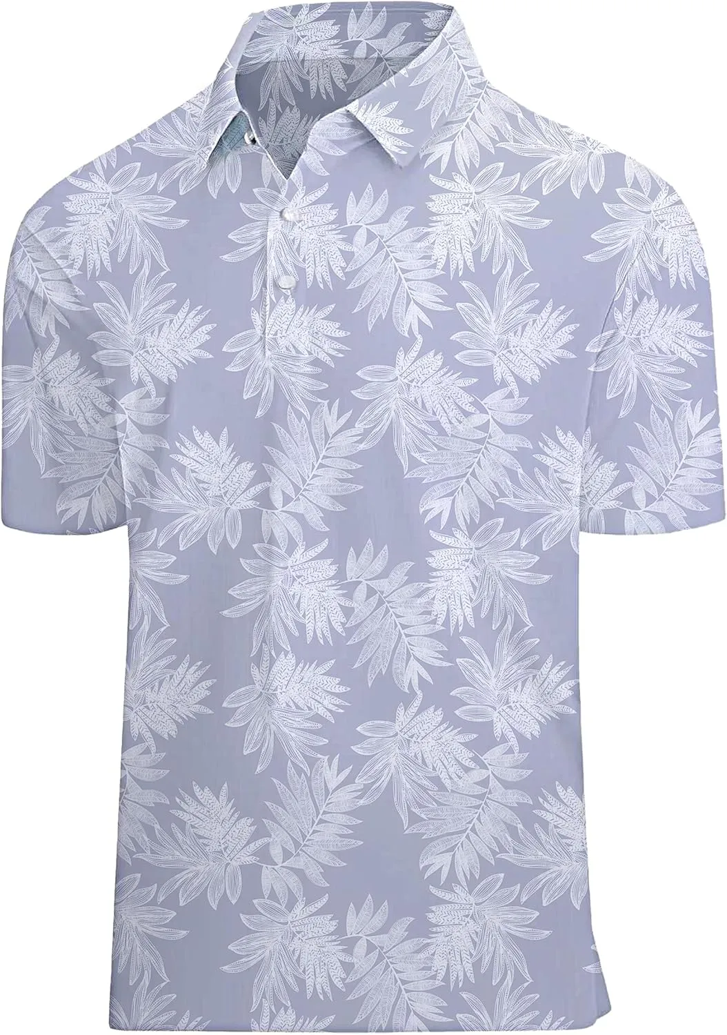 Golf Shirts for Men Printed Performance Moisture Wicking Short Sleeve Dry Fit Polo Shirts