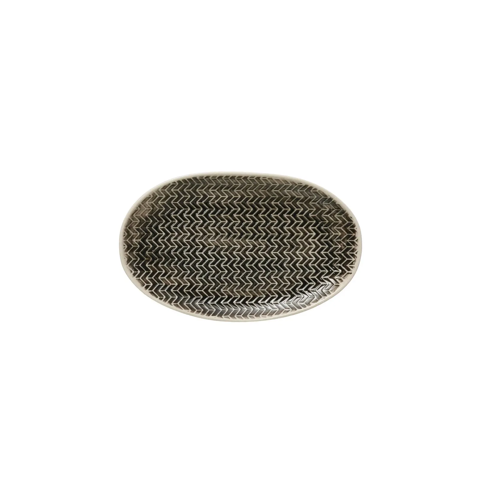 Hand-Stamped Plate with Pattern, 4 Styles