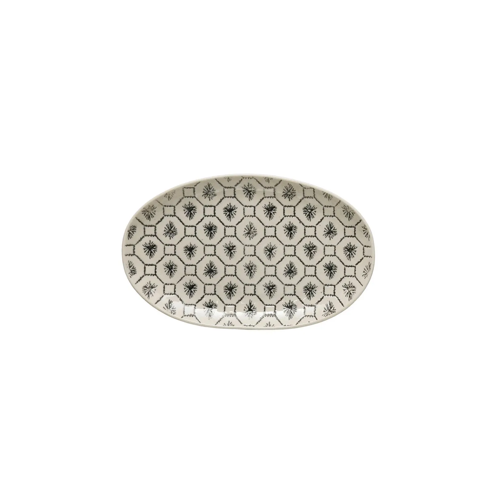 Hand-Stamped Plate with Pattern, 4 Styles