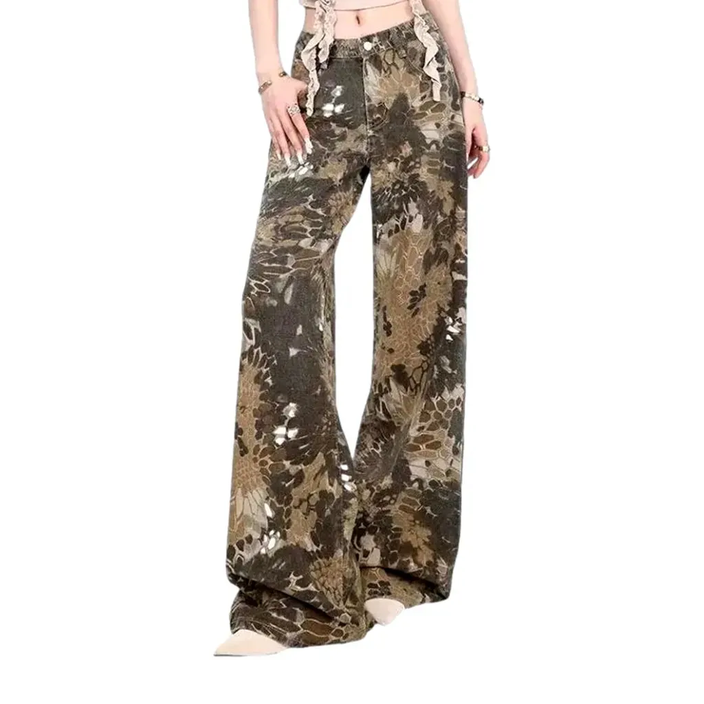 High rise multicolor women's jeans