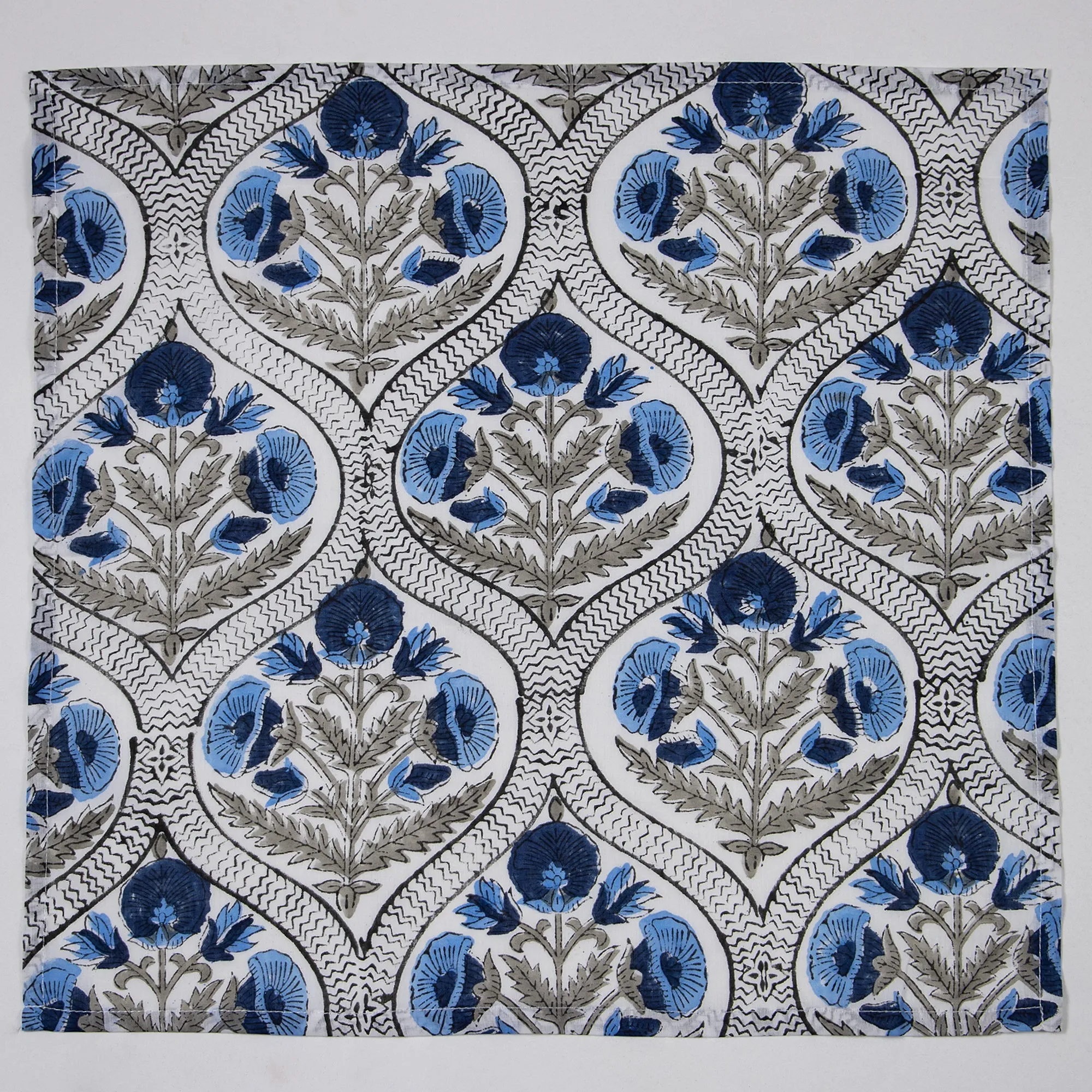 Indian Handmade Floral Printed Cotton Napkins