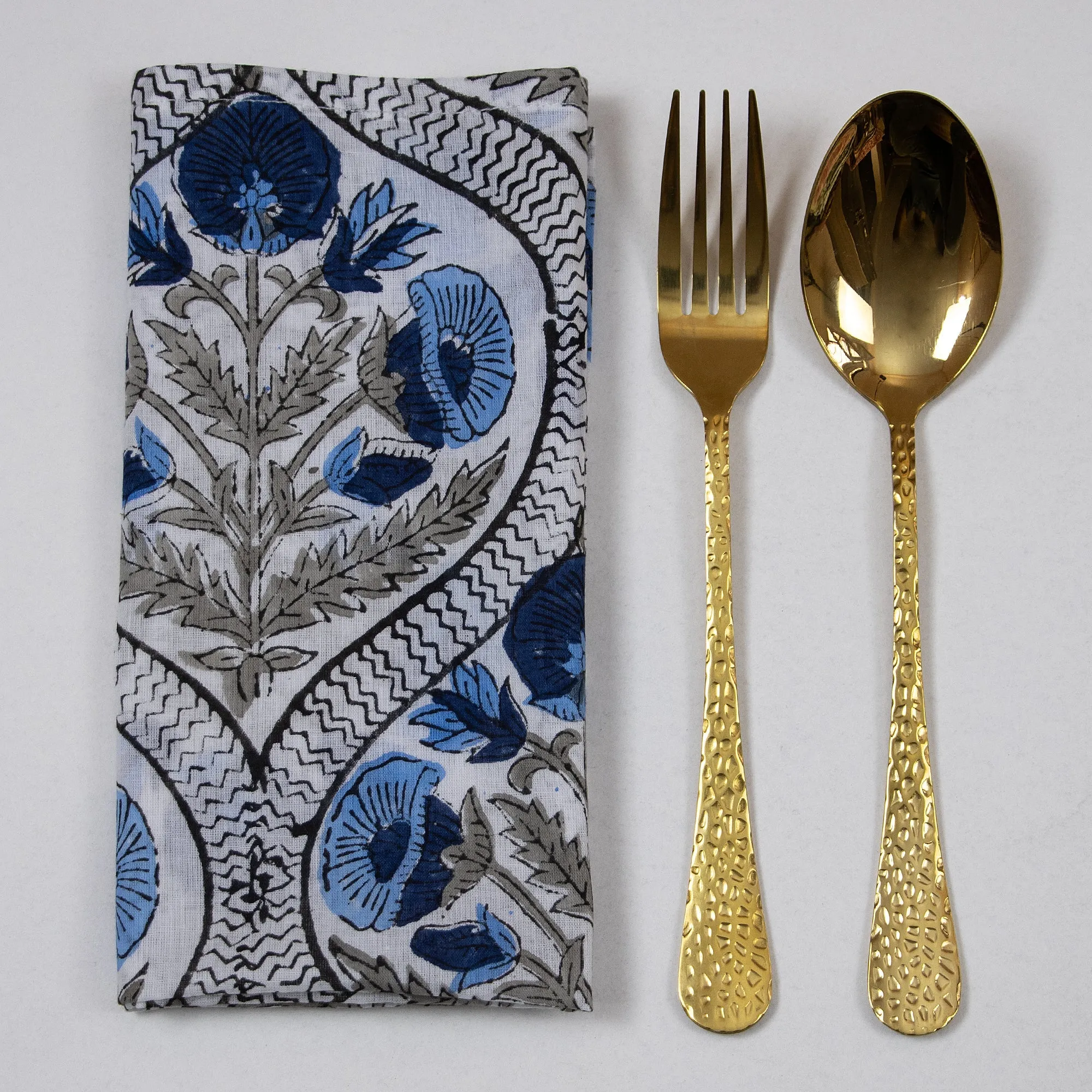 Indian Handmade Floral Printed Cotton Napkins