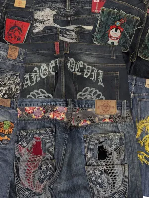 Japanese Embroidered Jeans 20 Pcs