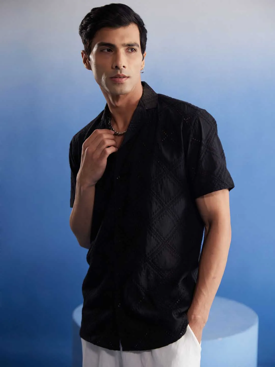 Jashvi Men's Black Hakooba Shirt