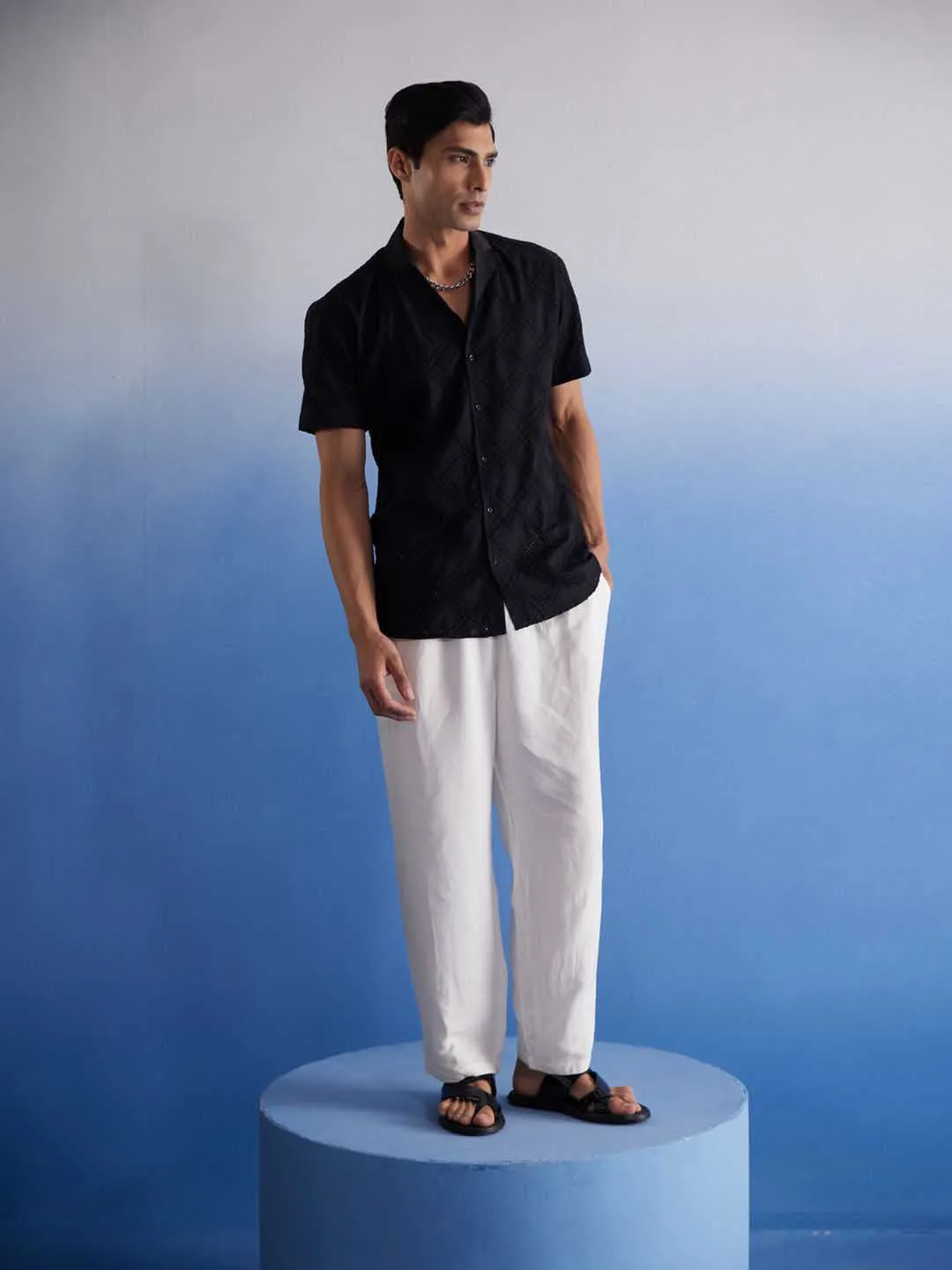 Jashvi Men's Black Hakooba Shirt