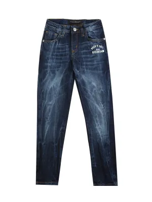 JOHN RICHMOND-Boy's Slim jeans with printed logo - RBA23008JE Blue