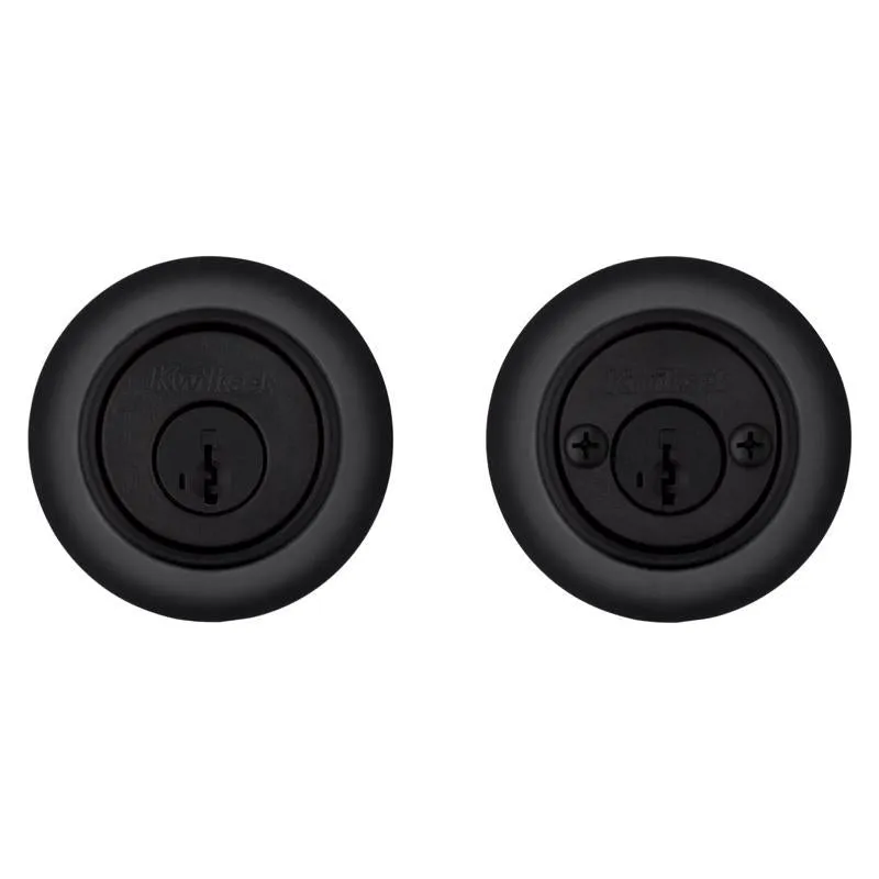 Kwikset SmartKey Security Matte Black Metal Double Cylinder Deadbolt