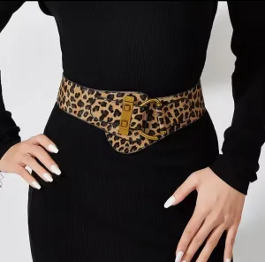 Leopard Button Up Waist Belt