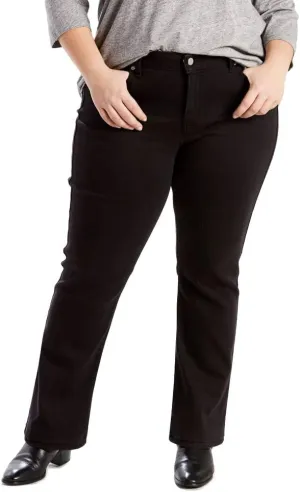 Levi's Women's Plus-Size 414 Classic Straight Jeans, Soft Black, 38 (US 22) S