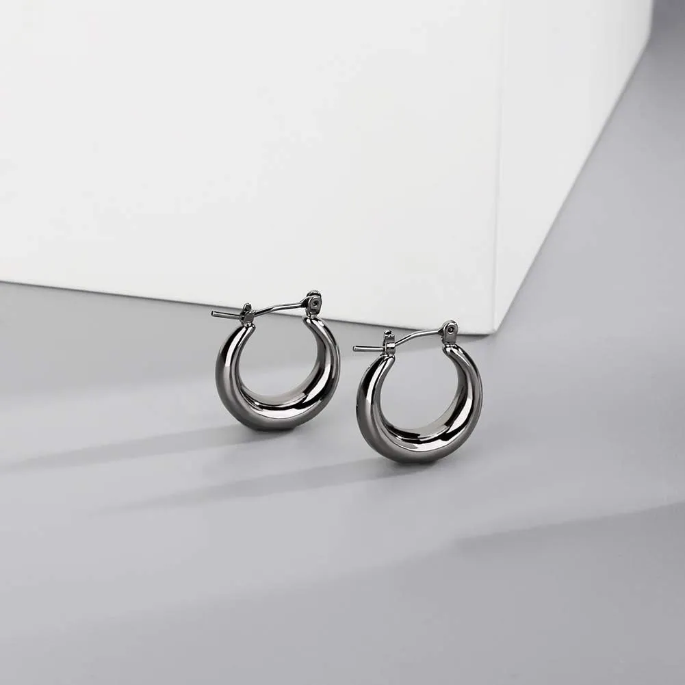 LILIE&WHITE Chunky Gold Hoop Earrings for Women Cute Fashion Hypoallergenic earrings Minimalist Jewelry Gift