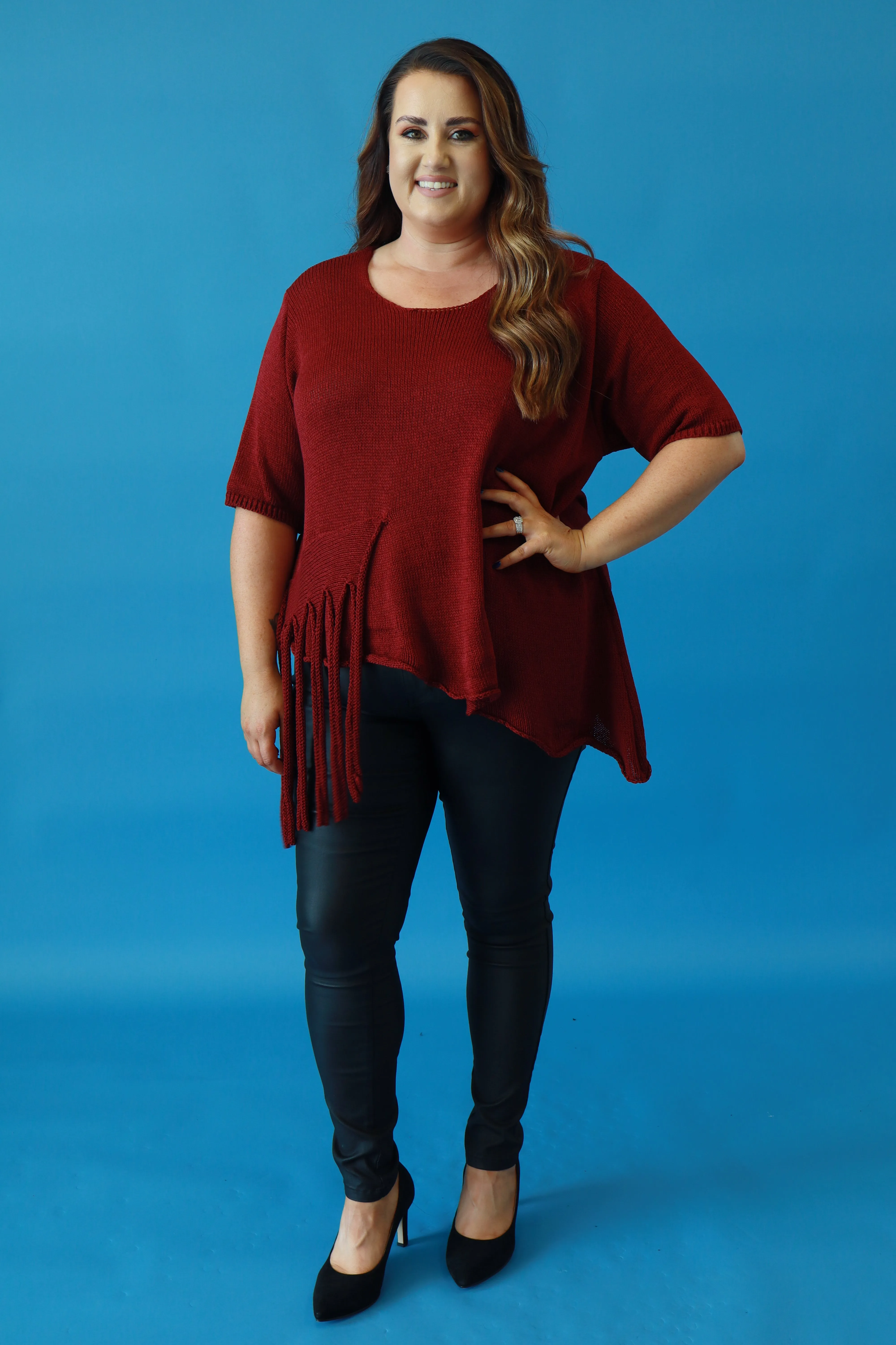 Lydia Knit Top in Wine