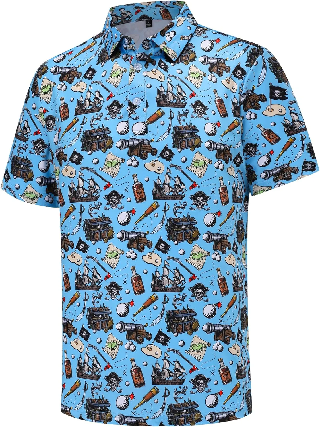 Mens Golf Polo Shirts Short Sleeve Dry Fit Performance Moisture Wicking Casual Funny Golf Polo Shirts for Men