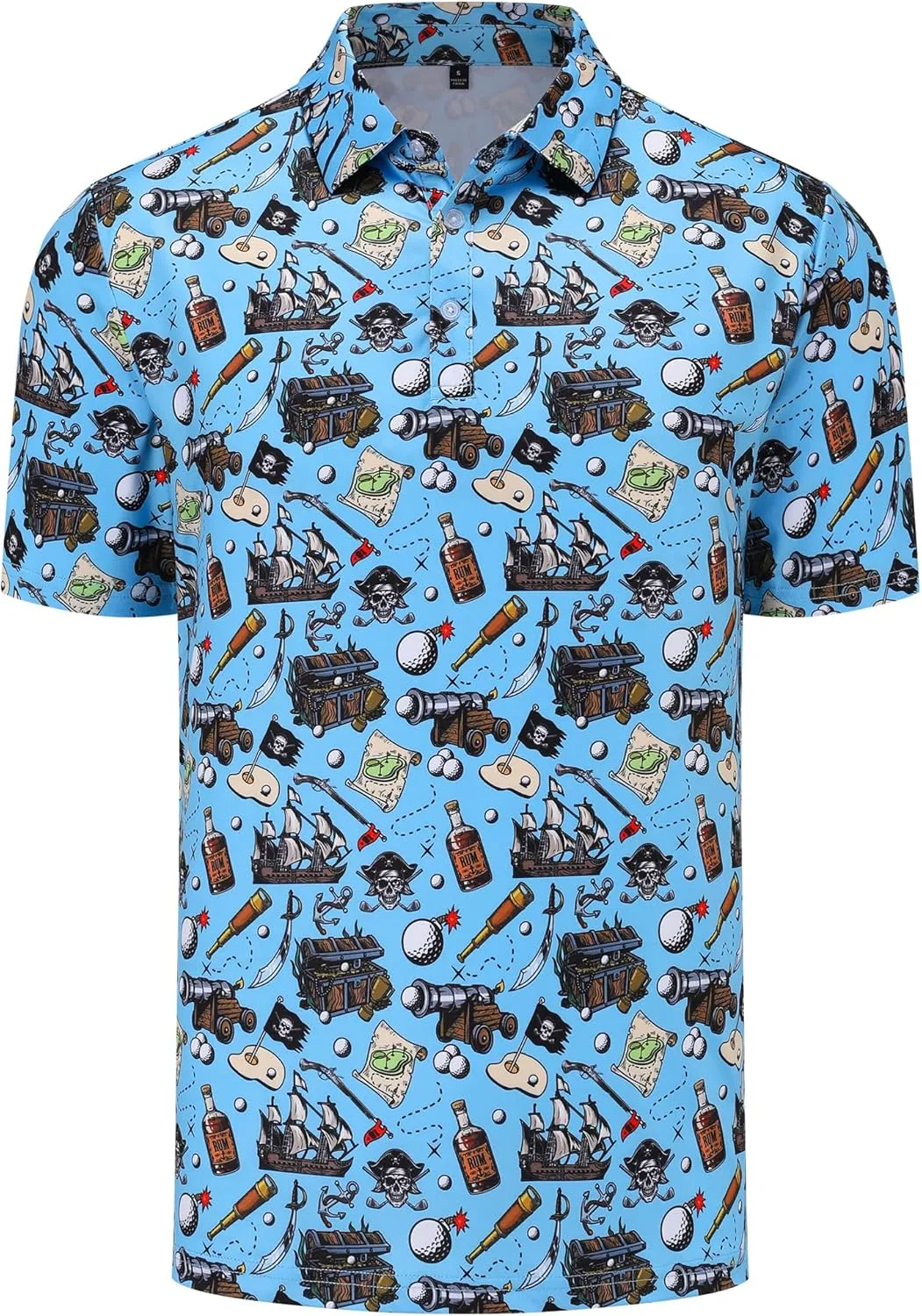 Mens Golf Polo Shirts Short Sleeve Dry Fit Performance Moisture Wicking Casual Funny Golf Polo Shirts for Men