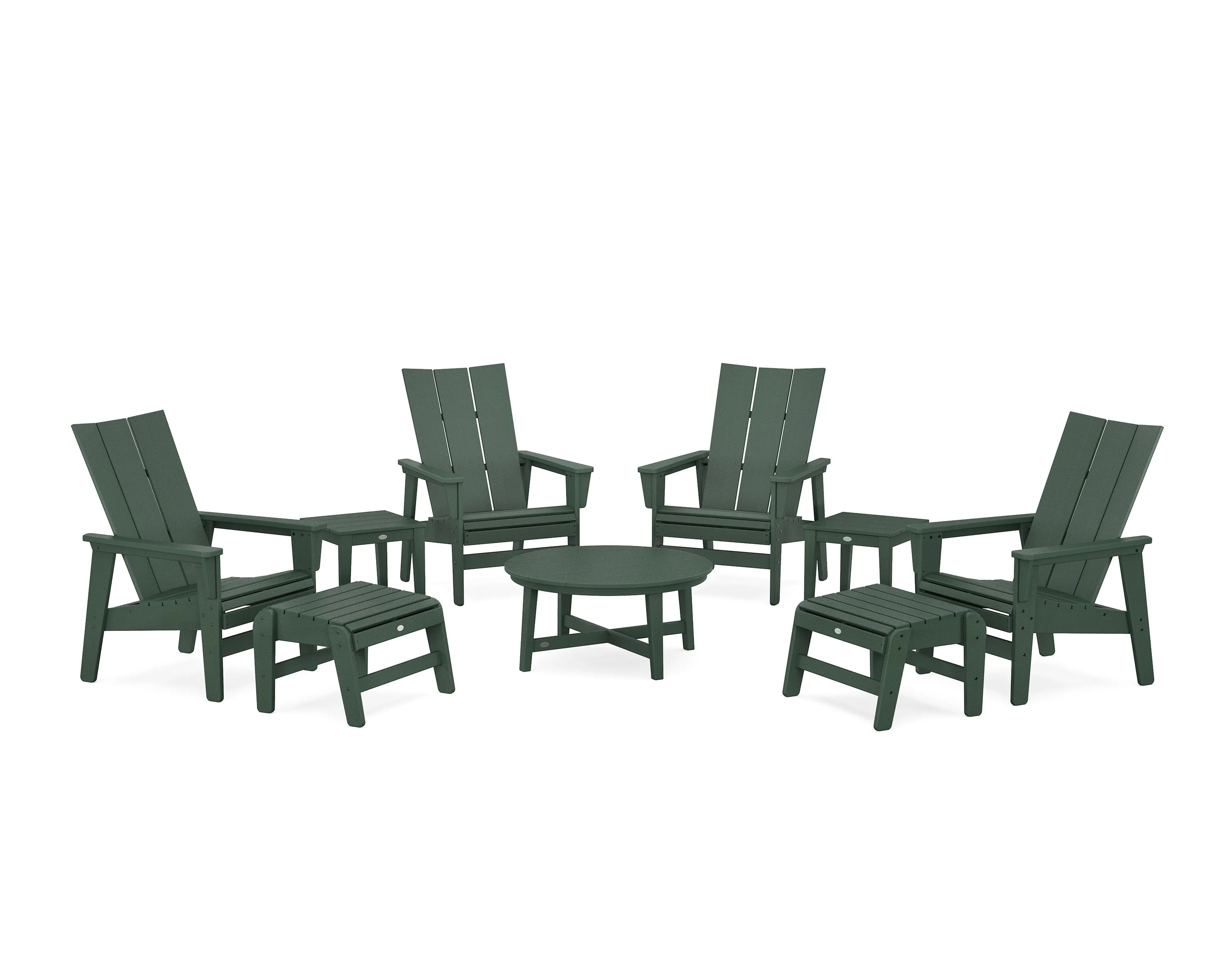 Modern Grand Upright Adirondack 9-Piece Conversation Set
