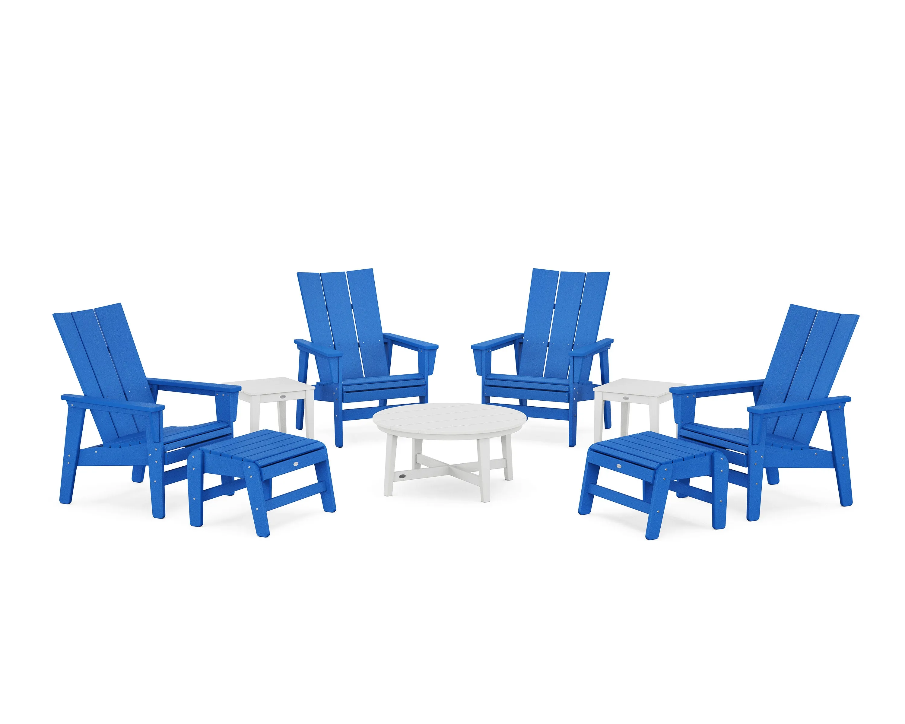 Modern Grand Upright Adirondack 9-Piece Conversation Set