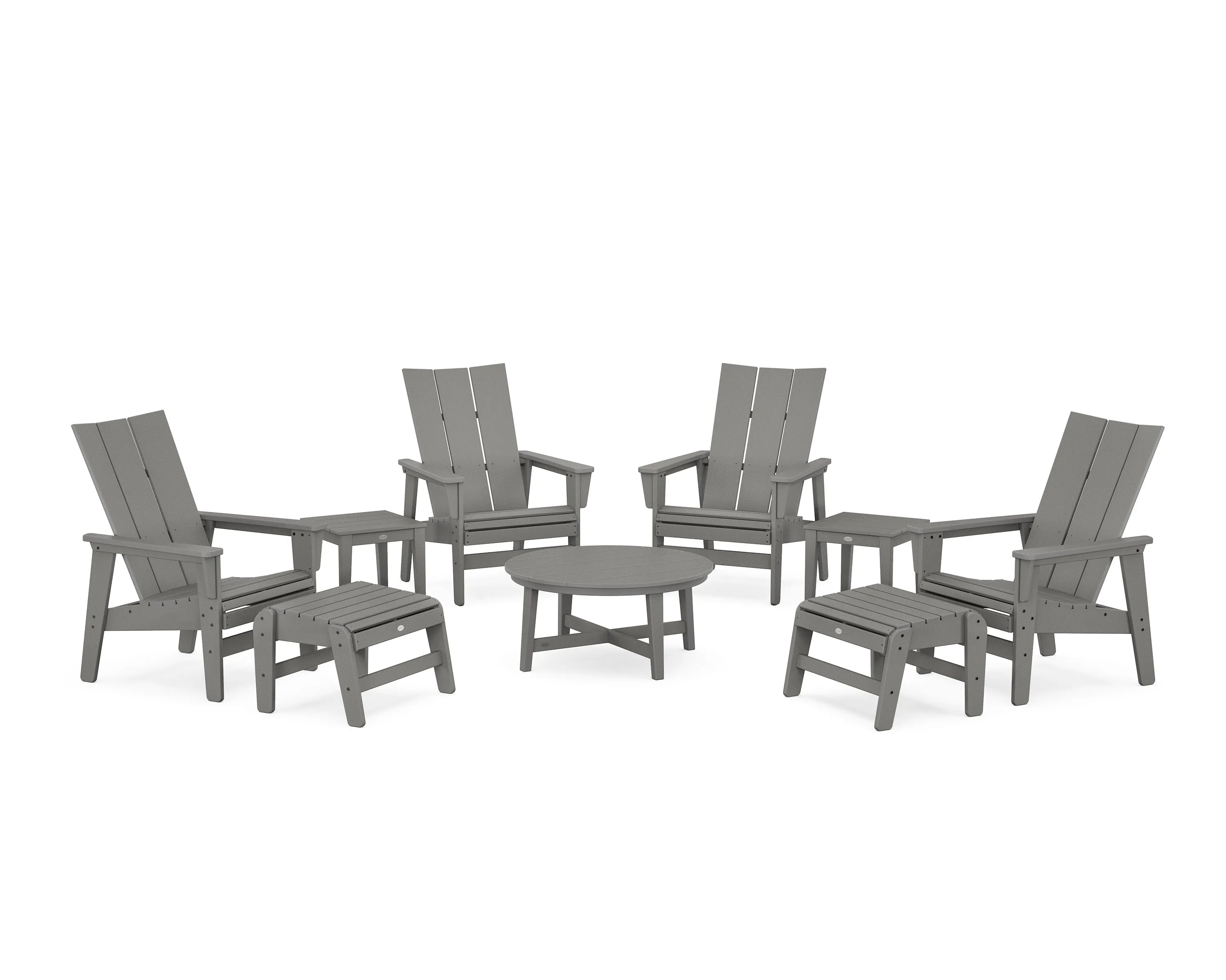 Modern Grand Upright Adirondack 9-Piece Conversation Set